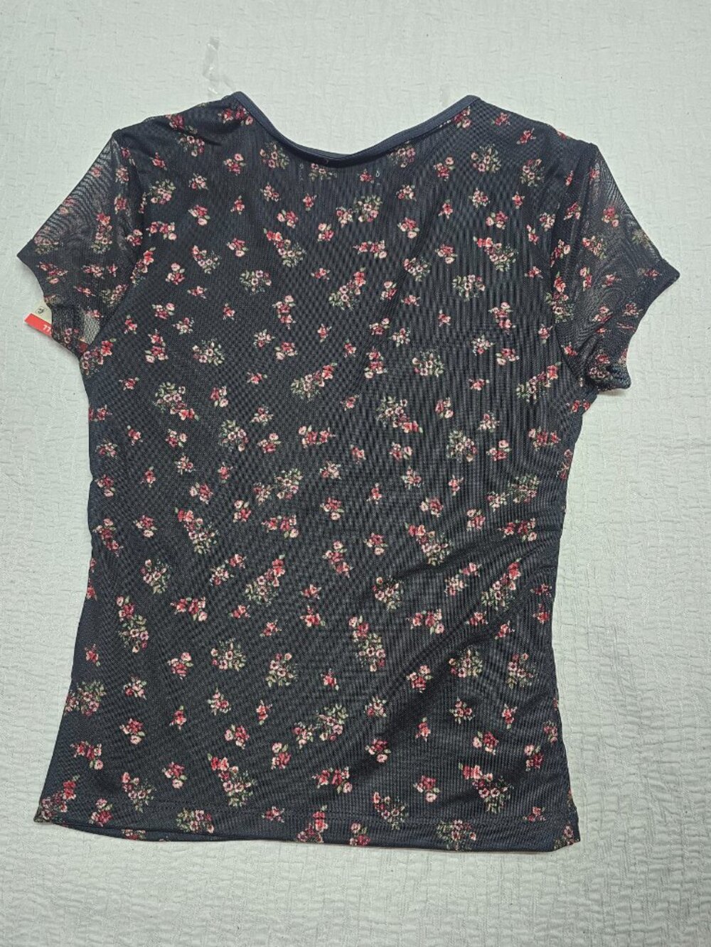 Aeropostale Women's Mesh V-Neck Crop Top Dark Black Size XS - Picture 6 of 6